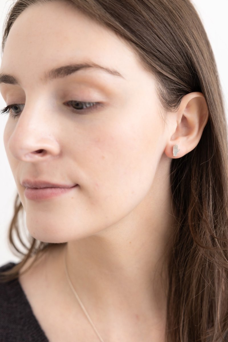 Crosswalk Signal Stud Earrings | Pedestrian & Stop Icon - Urban Obscura - Earrings - Sterling Silver