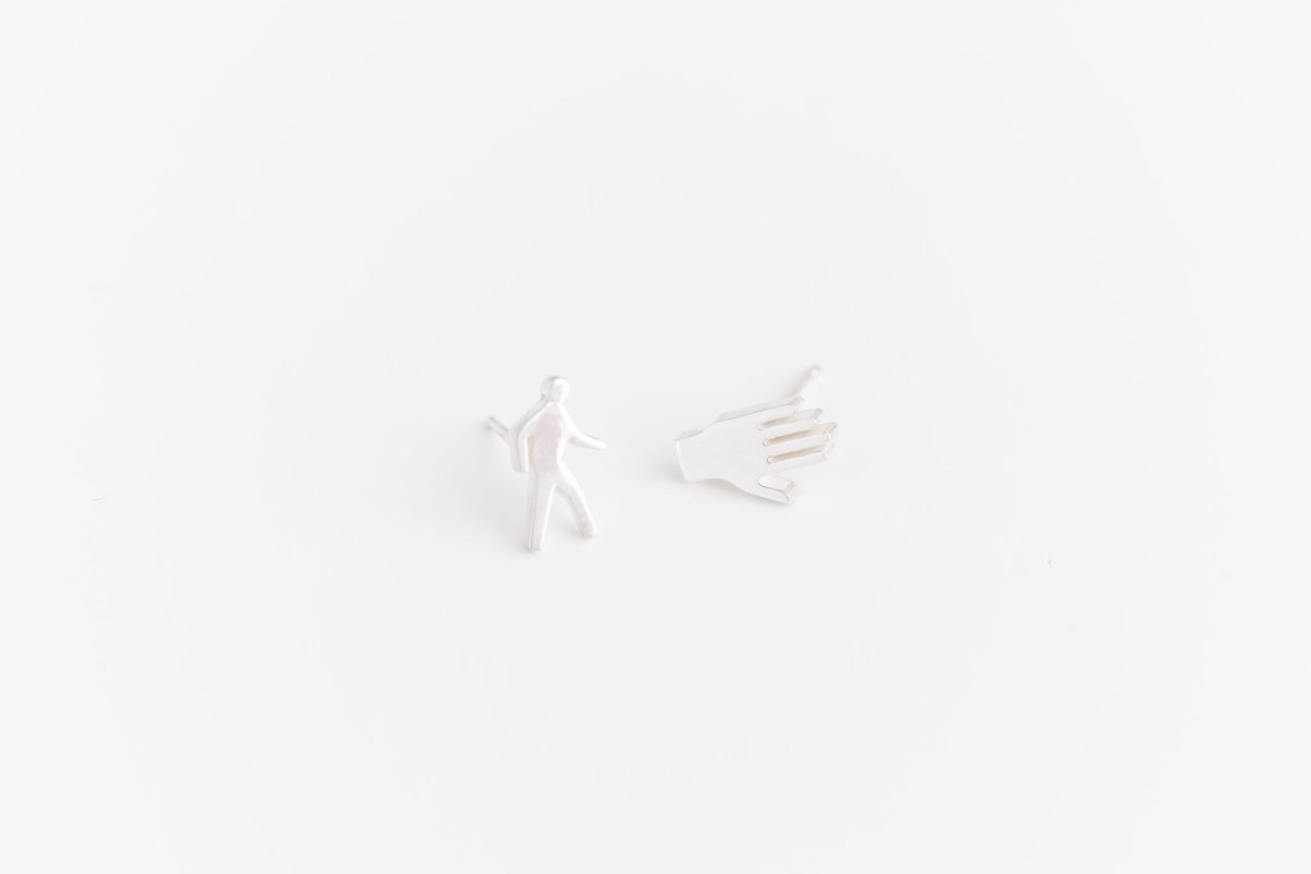 Crosswalk Signal Stud Earrings | Pedestrian & Stop Icon - Urban Obscura - Earrings - Sterling Silver