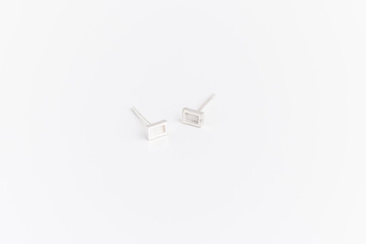 Concrete Waffle Studs - Urban Obscura - Sterling Silver