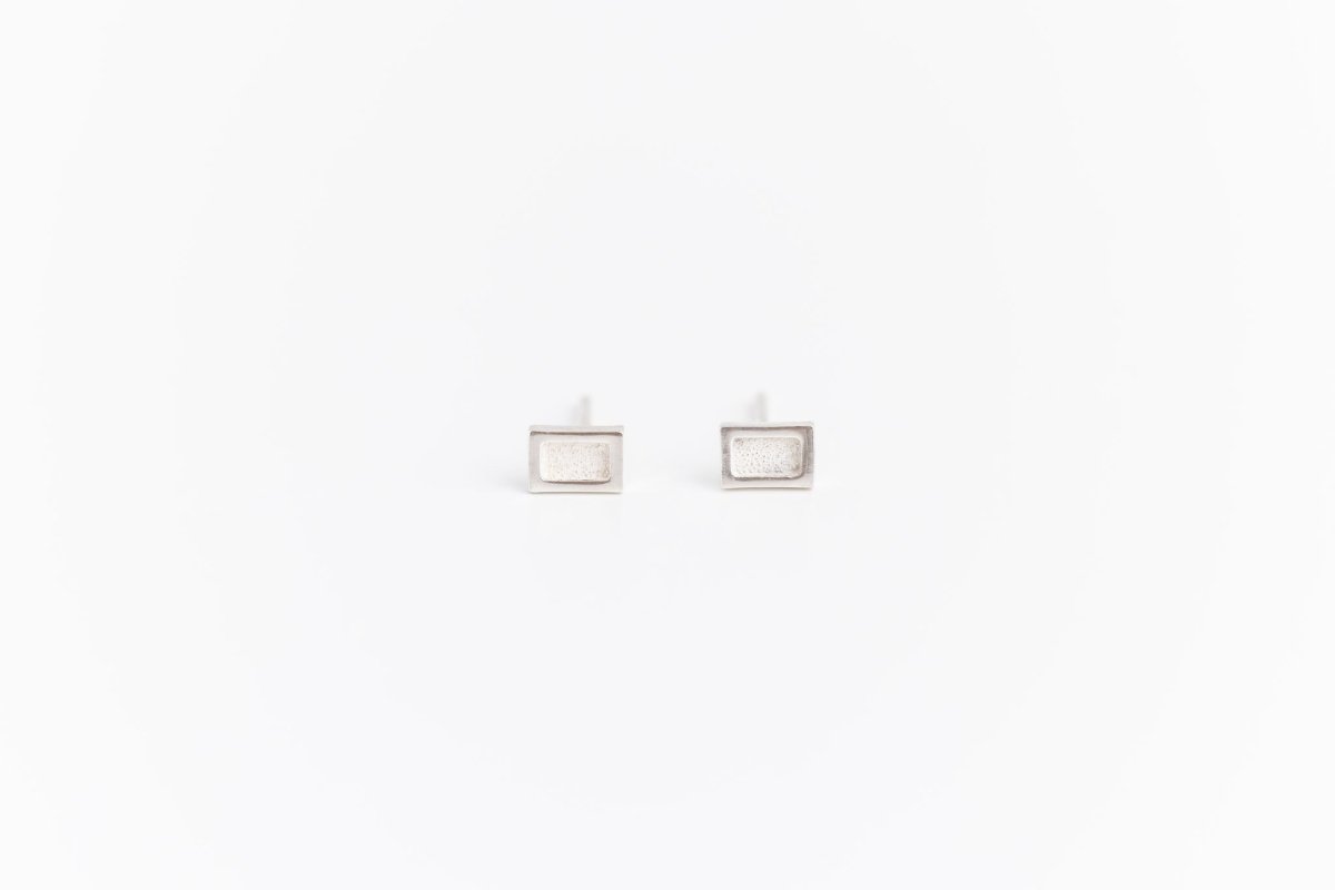 Concrete Waffle Studs - Urban Obscura - Sterling Silver