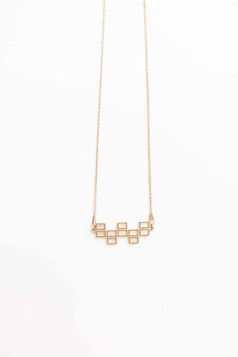 Concrete Waffles Necklace - Urban Obscura - 18k Gold Vermeil