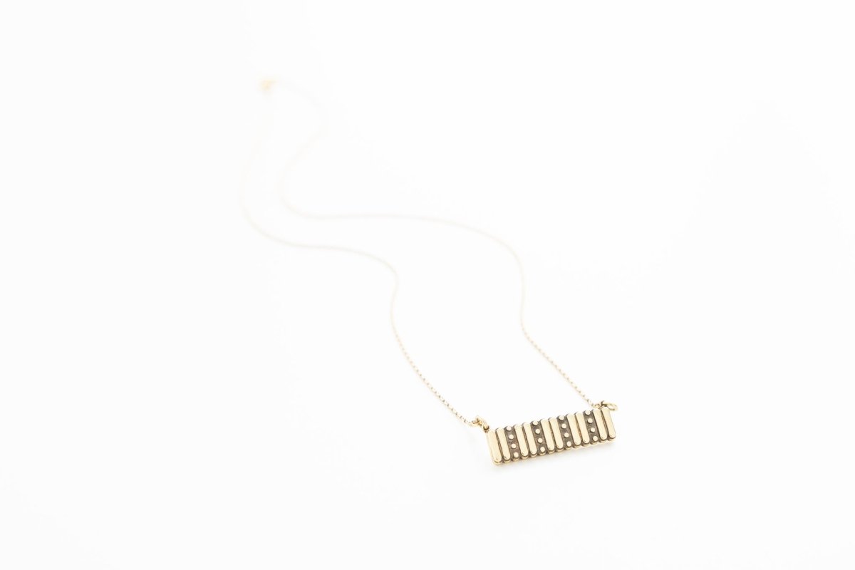 Tenjji Block Necklace - Urban Obscura - 18K Yellow Gold Vermeil